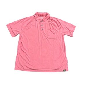 L.L. Bean Men’s Slightly Fitted Regular Large Salmon Color Button Collared Polo